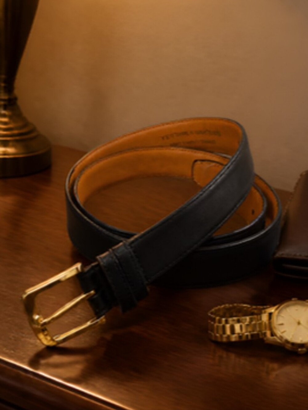 TOREL Black Leather Cowhide Lux Feel Belt Sz 39 - 43